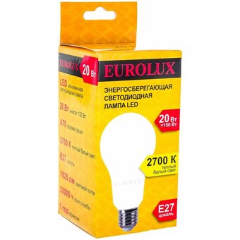  Лампа Eurolux LL-E-A60-20W-230-2,7K-E27 