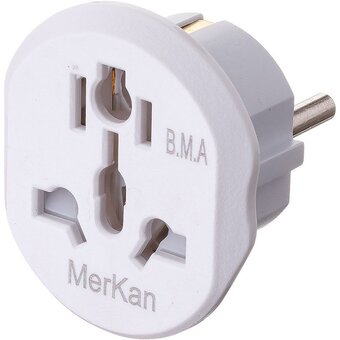  Переходник универсальный на европейскую вилку MerKan 16А (OEM) белый 