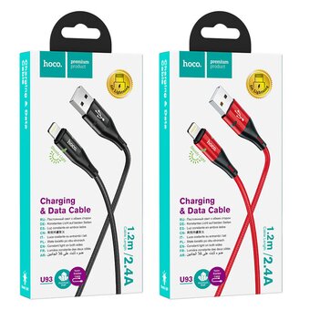  Дата-кабель HOCO U93 Shadow charging data cable for Lightning black 