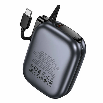  Power bank HOCO Q49 Peak PD20W power bank with cable 10000mAh Metal gray 