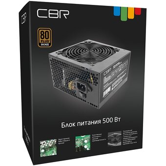  Блок питания CBR PSU-ATX550-12GM ATX 550W 80+ Bronze, DC-DC, APFC, 0.6mm, 24pin, 1*8-pin(4+4P), 1*6+2pin, 4*SATA, 2*IDE, 12cm, черный 