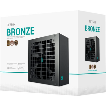  Блок питания Deepcool Gamerstorm PF750X (ATX 2.52, 750W, PWM 120mm fan, Active PFC+DC to DC, 80+ Bronze) Ret 
