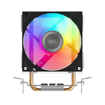  Кулер SAMA X20 Silver (X20-XXWNYXOX-G) (110W, 4-pin PWM, 123mm, 2x6mm, RGB, 1x92mm, 54.6CFM, 31.2dBA, 2700RPM, S 1851/1700) 