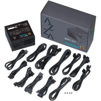  Блок питания Azza PSAZ-750G Gen.5 (PSAZ-750G (ATX 3.1)) ATX 750W 80+ gold (20+4pin) APFC 120mm fan 6xSATA Cab Manag RTL 
