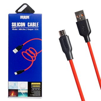  USB-кабель MRM MR29m Micro 1000mm red Real Silicone 10шт в упаковке 