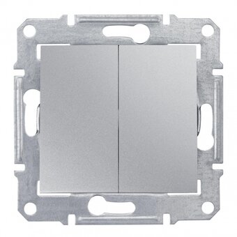  Выключатель Schneider Electric Sedna SDN0300160 двухклавишный в рамку алюминий 