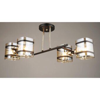  Люстра HIPER Shepard H213-4, 4х60Вт, черный/прозрачный 