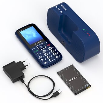  Мобильный телефон Maxvi RT-04 blue + док-станция 