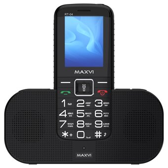  Мобильный телефон Maxvi RT-04 black + док-станция 