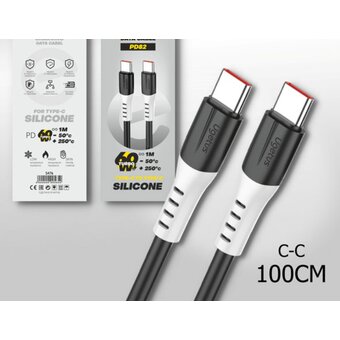  USB-кабель Ugetus PD82T C-C 60W 1000mm cиликоновый Black (20 шт. в уп.) 