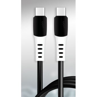  USB-кабель Ugetus PD82T C-C 60W 1000mm cиликоновый Black (20 шт. в уп.) 