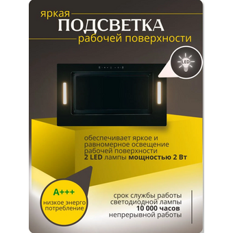  Вытяжка Amari Polo 72 black glass 