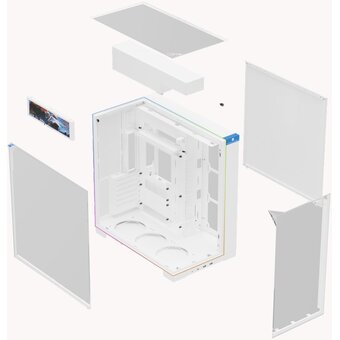  Корпус Thermalright TR-A70 Vision White (TRA70VW) / TG / ARGB Strip / 9.16'' LCD screen / USB Type-C / W/O fans / ATX 