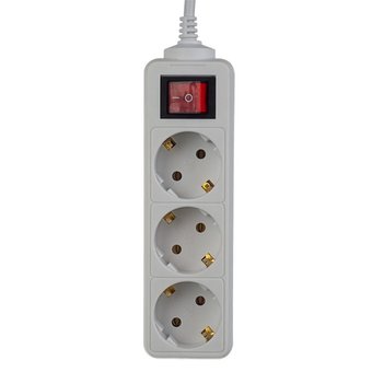  Удлинитель с заземлением Perfeo PowerMate, 3,0м, 3 розетки, белый (PF-PE-3/3,0-W) 