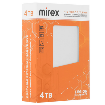 Внешний HDD Mirex Legion Silverace 4TB серебристый (13630-UHDLES40) 