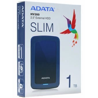  Внешний HDD 1.0TB Adata Slim HV300 (AHV300-1TU31-CBL) 