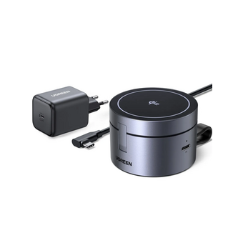  Беспроводное ЗУ UGREEN W712 (65148) 3-in-1 Magnetic Qi2 Wireless Charger 15W EU Deep Space Grey 