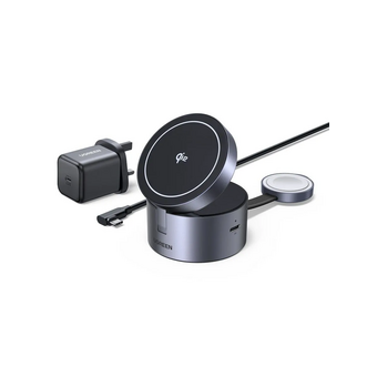  Беспроводное ЗУ UGREEN W712 (65148) 3-in-1 Magnetic Qi2 Wireless Charger 15W EU Deep Space Grey 