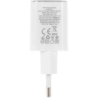  Зарядное устройство HOCO N47 Glorious single port PD30W Charger (EU) White 