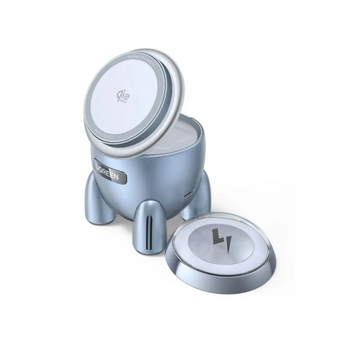  Зарядное устройство UGREEN W713 (65300) UNO 2-in-1 Magnetic 25W Wireless Qi2 Charger серебристо-голубой 