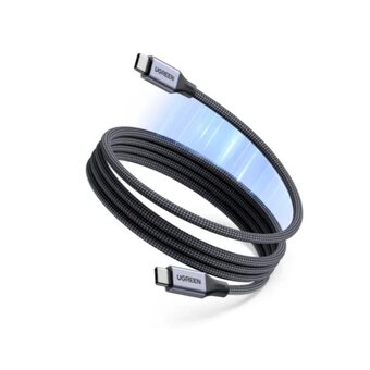  Кабель UGREEN L520 (55517) USB-C to USB-C PD Magnetic Fast Charging Cable 1м серый космос 