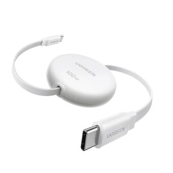  Кабель UGREEN L531 (95673) 100W USB-C to USB-C PD Fast Charging Retractable Cable Max 1м белый 