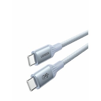  Кабель UGREEN L534 (75731) USB-C to USB-C PD Fast Charging Cable 1м серебристо-голубой 