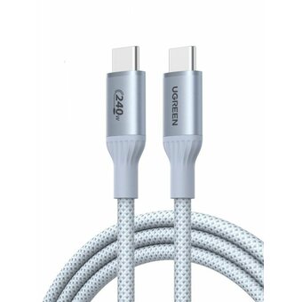 Кабель UGREEN L534 (75731) USB-C to USB-C PD Fast Charging Cable 1м серебристо-голубой 
