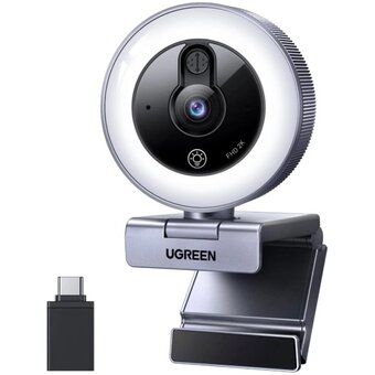  Веб-камера UGREEN CM910 (65857) 2K USB HD With Built-in Wire Webcam со встроенным кабелем длиной 1,5м серый космос 