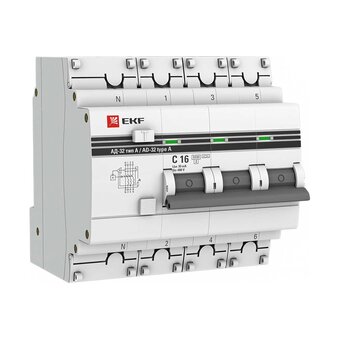  Дифавтомат EKF АД-32 PROxima (DA32-6-16-30-4P-a-pro) 