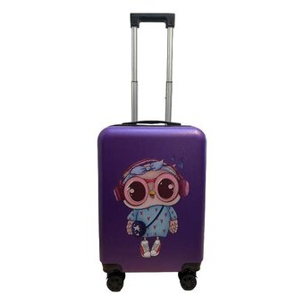  Чемодан для детей LATS 684 Сова фиолетовый 