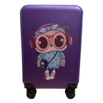  Чемодан для детей LATS 684 Сова фиолетовый 