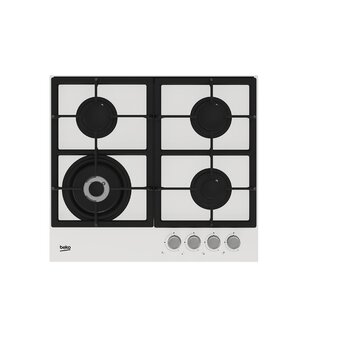  УЦ Варочная поверхность Beko HILW 64225 SW (плохая упаковка, б/у, нет документации, замена газконтроля на правой верхней конфорке) 