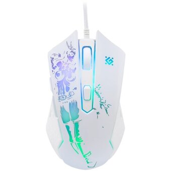  Мышь проводная игровая DEFENDER Sin'Sister GM-933 (52932) бел + ковер 
