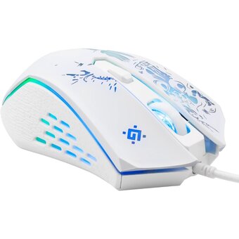  Мышь проводная игровая DEFENDER Sin'Sister GM-933 (52932) бел + ковер 