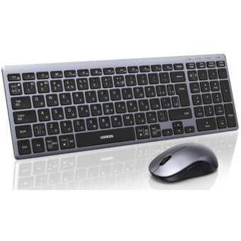  Комплект беспроводной клавиатура и мышка UGREEN MK552 (85513RU) Multi-Mode BT 2.4G Wireless Keyboard and Mouse Combo черный 