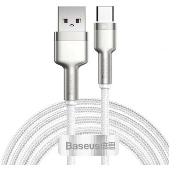  УЦ Дата-кабель Baseus Cafule CAKF000202 Metal USB to Type-C 66W 2m White (Плохая упаковка) 