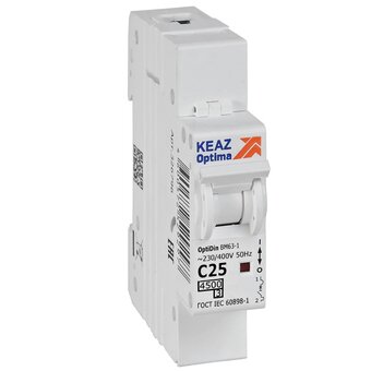  Автоматический модульный выключатель КЭАЗ OptiDin BM63-1C25-4.5-УХЛ3 (326796) 
