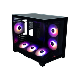  Корпус XASTRA QW500M 6ARGB-FC-C6-UC Black (QW500M-1FA36A-1FA24A-1FC12A-C6-UC) mATX/Aquarium/Screewless/120+240+360mm ARGB PWM FC fans 