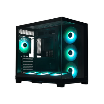  Корпус XASTRA QR500 7ARGB-FC-C6-UC Black (QR500-2FA36A-1FC12A-C6-UC)ATX/Aquarium/2 Curve Gl/2x360mm+1*120mm ARGB PWM FC fans/Argb+PWM HUB 6port/Type-C 