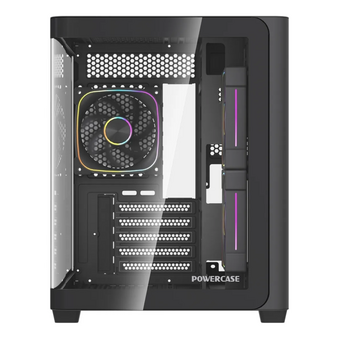  Корпус Powercase Vision Micro M5B (CVMM5B-A3), Curved Glass, Type-C, 3x 120mm ARGB PWM Fan, чёрный, mATX 