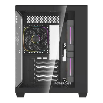  Корпус Powercase Vision Micro M5CB (CVMM5CHB-A3), Tempered Glass, Type-C, 3x 120mm ARGB PWM Fan, ARGB+PWM HUB, чёрный, mATX 