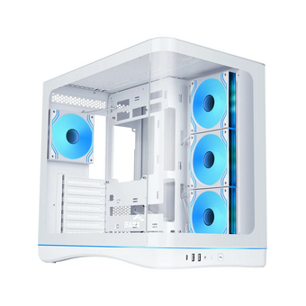  Корпус SAMA V62S White (V62S-WHADA4X1-GL), без БП, Midi-Tower, TG, 4x120mm ARGB, 2xUSB 3.0 + 1xUSB 3.2 Type-C, ATX, mITX 