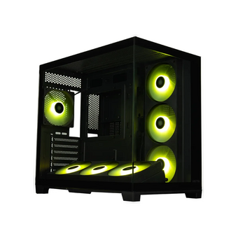  Корпус XASTRA QR500 7ARGB-FC-C6-UC Black (QR500-2FA36A-1FC12A-C6-UC)ATX/Aquarium/2 Curve Gl/2x360mm+1*120mm ARGB PWM FC fans/Argb+PWM HUB 6port/Type-C 