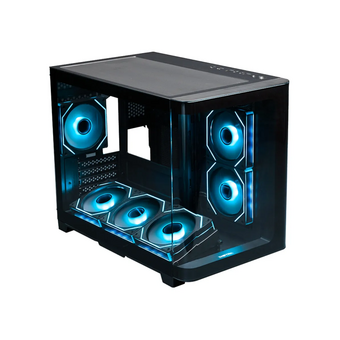  Корпус XASTRA QR500M 6ARGB-FM-C10-UC Black (QR500M-6FM12A-C10-UC) mATX/Aquarium/2 Curve Glass/6x120mm ARGB PWM FM fans/Argb+PWM HUB 10port /Type-C 