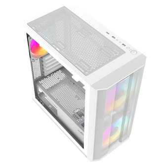  Корпус SAMA S30 White (S30-WHMPA3X1-GL), без БП, Midi-Tower, TG, 2x140mm + 1x120mm ARGB, 1xUSB 3.0 3.1 Type-C, mATX, mITX 