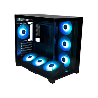  Корпус XASTRA QR500 7ARGB-FC-C6-UC Black (QR500-2FA36A-1FC12A-C6-UC)ATX/Aquarium/2 Curve Gl/2x360mm+1*120mm ARGB PWM FC fans/Argb+PWM HUB 6port/Type-C 