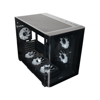  Корпус XASTRA QR500M 6ARGB-FM-C10-UC Black (QR500M-6FM12A-C10-UC) mATX/Aquarium/2 Curve Glass/6x120mm ARGB PWM FM fans/Argb+PWM HUB 10port /Type-C 