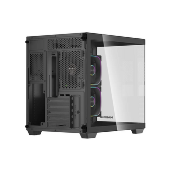  Корпус Powercase Vision Micro M5CB (CVMM5CHB-A3), Tempered Glass, Type-C, 3x 120mm ARGB PWM Fan, ARGB+PWM HUB, чёрный, mATX 