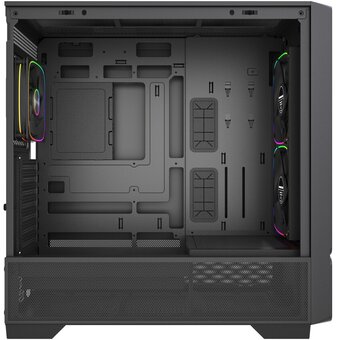  Корпус Powercase AX5 (CJXA-A5), Black, TG, Type-C, 2x 140mm +3x 120mm ARGB PWM Fans, Nylon filters, чёрный, ATX 
